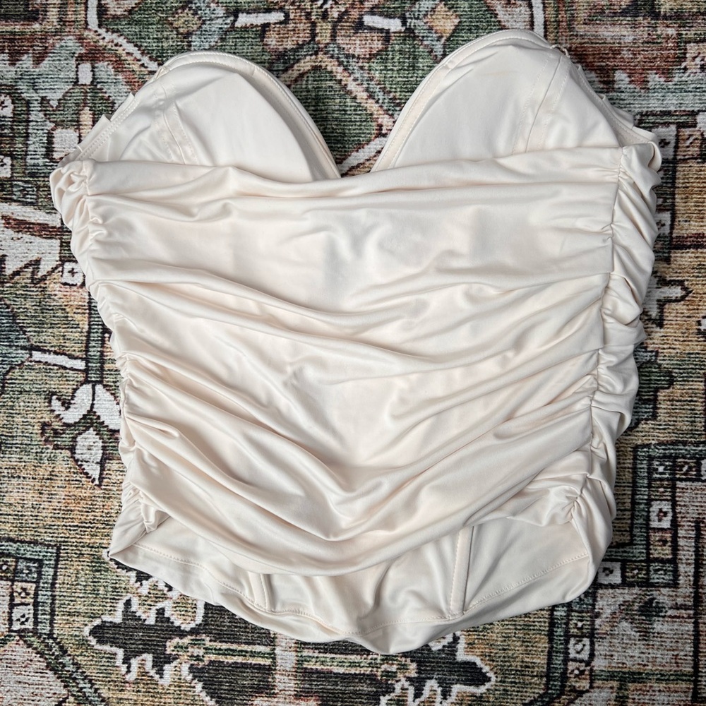 Express Cream Body Contour Corset Tube Top - Picture 5 of 6